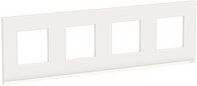 Unica Pure Рамка 4-ная, горизонтальная, белое стекло/белый