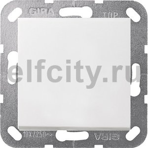 Выключатель одноклавишный перекрестный (вкл/выкл с 3-х мест) 10 А / 250 В, пластик белый матовый