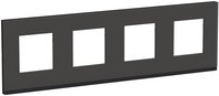 Unica Pure Рамка 4-ная, горизонтальная, черное стекло/антрацит