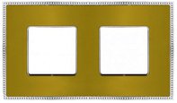 FD01432OMCB Рамка на 2 поста гор/верт., цвет matt gold + bright chrome
