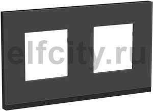 Unica Pure Рамка 2-ная, горизонтальная, черное стекло/антрацит