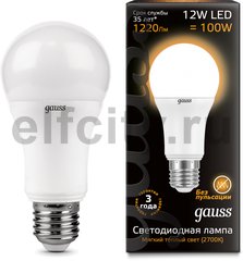Лампа Gauss LED A60 globe 12W E27 2700K 1/10/40