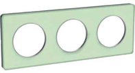 Рамка 3 поста, для горизонтального/ вертикального монтажа, зеленый лед/алюминий