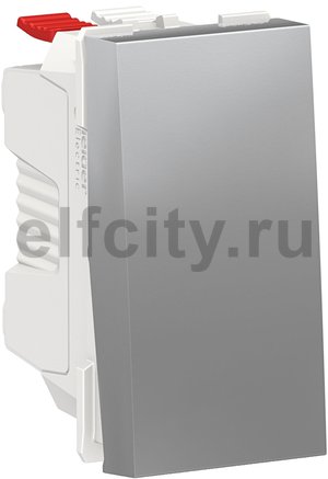 Unica Modular Выключатель 1-клав., сх. 1, 10 A, 250 В, 1 модуль, алюм.