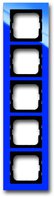 Рамка 5 постов, для горизонтального/вертикального монтажа, пластик синий глянцевый