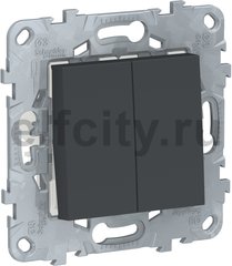 Unica New Переключатель 2-клав, перекрестный, 2 x сх. 7, 10 A, 250 В, антрацит