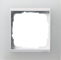 Рамка 1 пост, пластик матово-прозрачно-белый/глянц.белый
