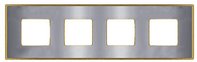 FD01434CMOB Рамка на 4 постa гор/верт., цвет matt chrome + bright gold