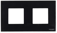 Рамка 2 поста, для горизонтального/вертикального монтажа, черное стекло