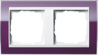 Рамка 2 поста, для горизонтального/вертикального монтажа, темно-фиолетовый-глянец белый