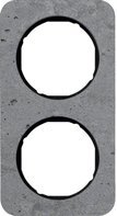 Рамка, R.1, 2-местная, бетон, шлифованный / черный