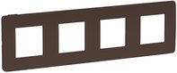 Unica Studio Рамка 4-ная, шоколад / антрацит