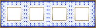 FD01344AZOB Рамка на 4 поста, гор/верт.цвет BLUE LYS - Bright Gold