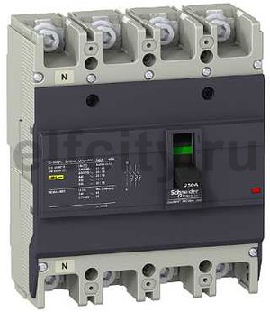 Автоматический выключатель EZC250 36 кА/415В 4П4Т 225 A