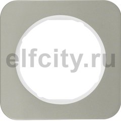 Рамка, R.1, 1-местная, нержавеющая сталь цвет: полярная белизна