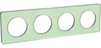 Рамка 4 поста, для горизонтального/ вертикального монтажа, зеленый лед/алюминий