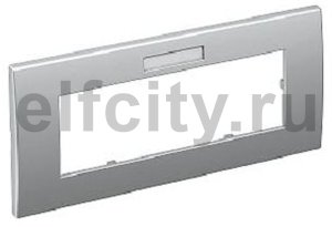 Рамка тройная Modul45 (с полем д/маркировки.,горизонт.,84x185 мм,серебристый)