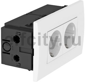 Укомплектованный розеточный блок AR45 (2xModul45,84x140x59 мм,белый)