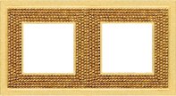 Рамка 2 поста, для горизонтального/ вертикального монтажа, красное золото