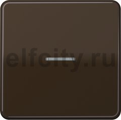 Клавиша с окошком для выключателя и кнопки с подсветкой; коричневая