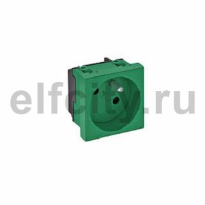 Розетка одинарная 33° франц. стандарт, 250 В, 16A (зеленый)