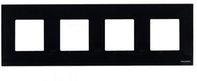 Рамка 4 поста, для горизонтального/вертикального монтажа, черное стекло