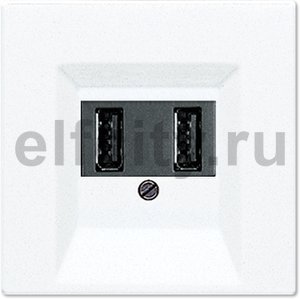 Зарядное USB устройство на два выхода , 2х750 мА / 1х1500 мА, пластик белый глянцевый