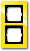 Рамка 2 поста, для горизонтального/вертикального монтажа, пластик желтый глянцевый