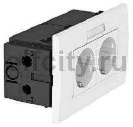 Укомплектованный розеточный блок AR45 (марк.,2xModul45,84x140x59 мм,зеленый)