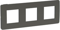 Unica Studio Рамка 3-ная, дымчато-серый/антрацит