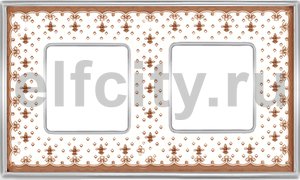 FD01342MACB Рамка на 2 поста, гор/верт.цвет BROWN LYS - Bright Chrome