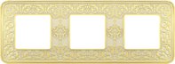 FD01373OP Рамка на 3 поста, гор/верт, цвет gold white patina