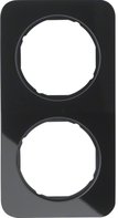 Рамка, R.1, 2-местная, стекло, цвет: черный