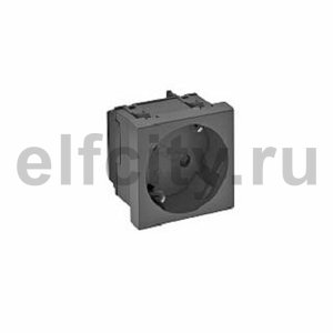 Розетка одинарная 33° с з/к, 250 В, 16A (черный)