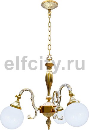 Люстра со стеклом - Milazzo II, цвет: золото, белая патина