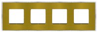 Рамка 4 поста для горизонтального и вертикального монтажа - New Belle Epoque Metal, цвет: матовое золото, светлый хром