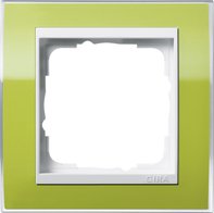 Рамка 1 пост, пластик прозрачный зеленый-глянц.белый