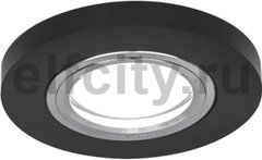 Точечный светильник Mirror Round, кристалл/черный/хром