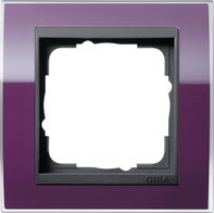 Рамка 1 пост, пластик прозрачный темно-фиолетовый-антрацит