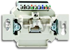 Механизм 1 постовой компьютерной/телефонной розетки UAE, 8 полюсов, RJ45, категория 5е, неэкранированная, до 100 МГц