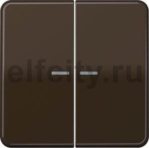 Клавиши для сдвоенных выключателей с подсветкой; коричневые