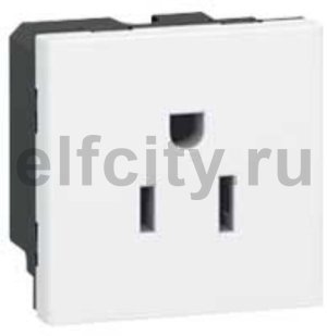 Розетка 0° одинарная, 127 В, 15A (белый)