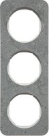 Рамка, R.1, 3-местная, бетон, шлифованный / полярная белизна