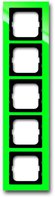 Рамка 5 постов, для горизонтального/вертикального монтажа, пластик зеленый глянцевый