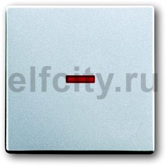 Клавиша для механизма 1-клавишного выключателя/переключателя/кнопки с красной линзой, серия solo/future, цвет серебристо-алюминиевый