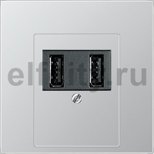 Зарядное USB устройство на два выхода , 2х750 мА / 1х1500 мА, алюминий