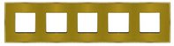 Рамка 5 постов для горизонтального и вертикального монтажа - New Belle Epoque Metal, цвет: матовое золото, светлое золото