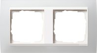 Рамка 2 поста, для горизонтального/вертикального монтажа, пластик матово-прозрачно-белый/глянц.белый