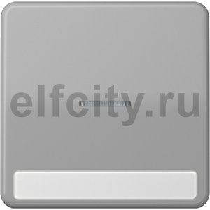 Клавиша с окошком для выключателя с подсветкой и полем для надписи; серая