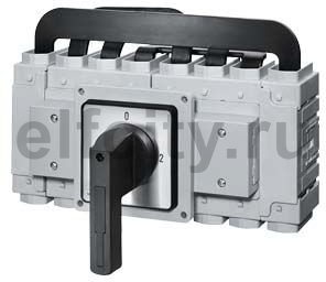 SELECTOR SWITCH 3-ПОЛЮСА FRONT MOUNTING FOUR-HOLE MOUNTING BLACK KNOB, NOT LOCKABLE IU=250A,P/AC-23A AT 400V=132KW